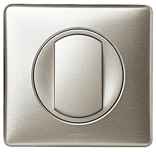 Legrand - Interrupteur ou va-et-vient avec plaque Céliane Soft - 10A - Titane