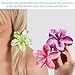 Flower Claw Clips, 4PCS Hawaiian Plumeria Flower Hair Clips, Artistic Multi Color Smudge Pattern Barrettes, Beach Tropical Hair Accessories for Women and Girls, Color P