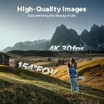 SJCAM C300 Vlogging Camera,64GB 4K Pocket Action Camera,7Hour Power,6-Axis Stabilization,Dual-Touch Screen Body Cam, Handheld Travel Camcorders, Waterproof, Live Streaming, Accessories,Black