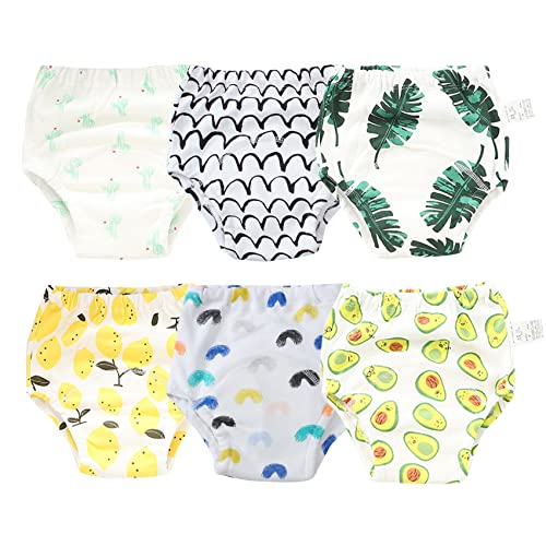 Image of Unisex Potty Underwear Cotton Toddler Boys and Girls Pee Training Underpants Waterproof Reusable Pants 6-Pack
