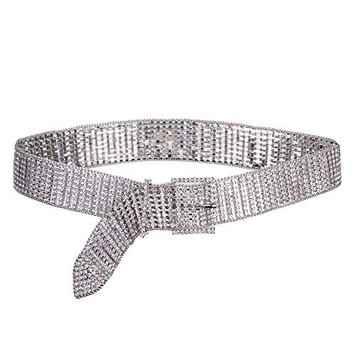 Image of Dubulle Womens Belt Chain Leather Belts Vintage Western Adjustable Elastic Double Buckle for Cowboy Pant Dress