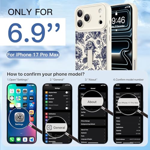 Coque florale iPhone 17 Pro Max avec dragonne et support rose