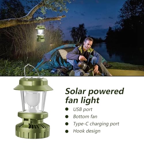 Lampe ventilateur de camping rechargeable pour éclairage de jardin - 2
