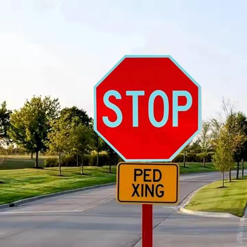 24" Aluminum Stop Sign - Rust-Free Metal Traffic Sign with Honeycomb Reflective Surface - Includes Accessories for Street & Road Safety
