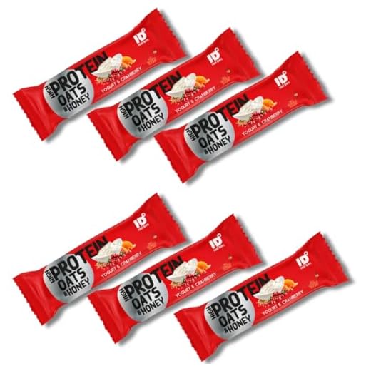 ID Bars-High Protein Oats & Honey bar with Yogurt & Cranberry-No Added Sugar, Display Box of 6 x 70g