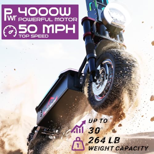Image of JUNLING Electric Scooter, 3600W /4000W Dual Motor, 45 /50 Mph Top Speed, 50 /55 Miles Max Range, 18.2AH /36AH Battery, Dual Suspension Hydraulic Braking System