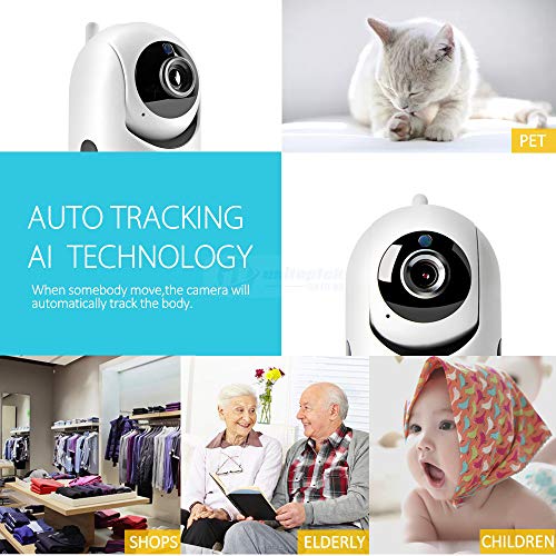Câmera WiFi 1080P interna, monitor de bebê, detecção de humanos e animais de estimação, rastreamento