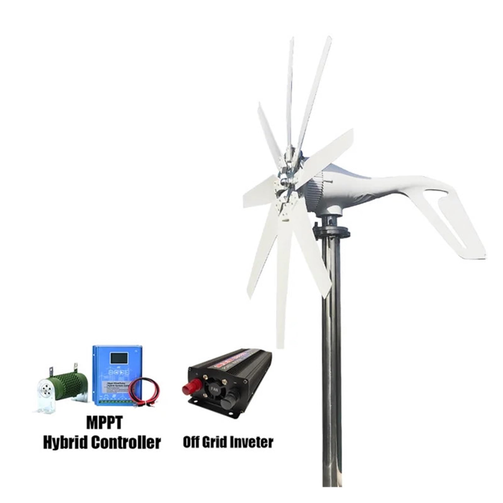 Zestaw generatorów turbin wiatrowych, 12 V 1000 W Generator turbin wiatrowych 2000 W Zestaw systemów zasilania Domowe panele słoneczne(With Inverter System,24V)