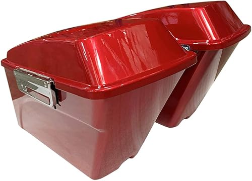 Miniatura 4 de ZXMOTO Alforjas rígidas con pestillo cromado, juego de llaves para Harley Touring modelos Road King Street Glide FLHR FLTR, alforjas duras rojas