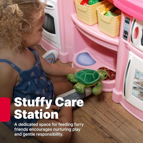 Step2 Fun with Friends Kids Kitchen Playset, Indoor/Outdoor Kitchenette, Interactive Play with Lights and Sounds, Durable Plastic, Includes 25 Piece Toy Accessories, Toddlers 2+ Years Old, Pink - image 9