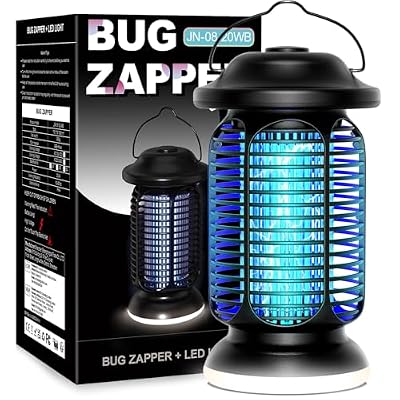 Bug Zapper Outdoor Indoor, Electric Fly Zapper Waterproof with LED Light, 18W Power & 4000V High-Voltage, Coverage Area of ??1/2-1 Acre, 5.5ft Cord, Plug-in Mosquito Trap for Patio Backyard Garden