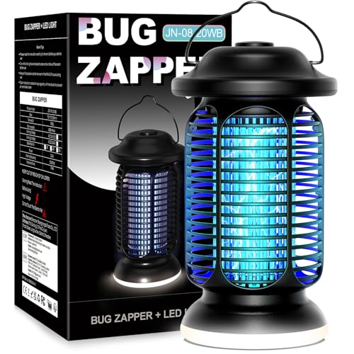 Bug Zapper Outdoor Indoor, Electric Fly Zapper Waterproof with 2W LED Light, 18W Power & 4000V...