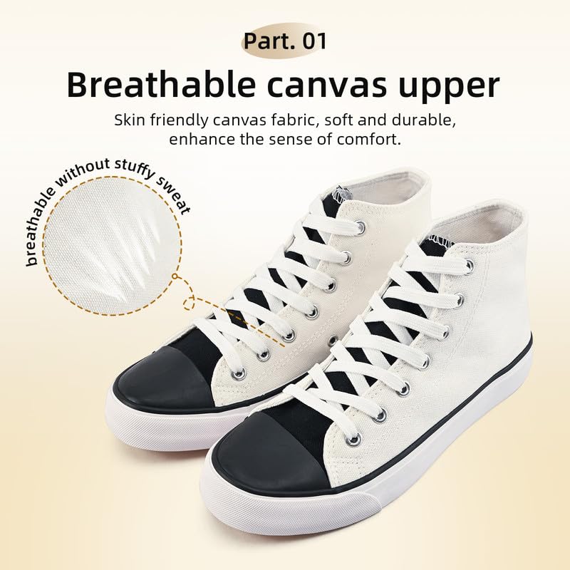 Canvas High Top Sneakers for Women Men Classic Lace Up Canvas Shoes Womens Mens Fashion High Top Sneakers Casual Tennis Walking Shoes2