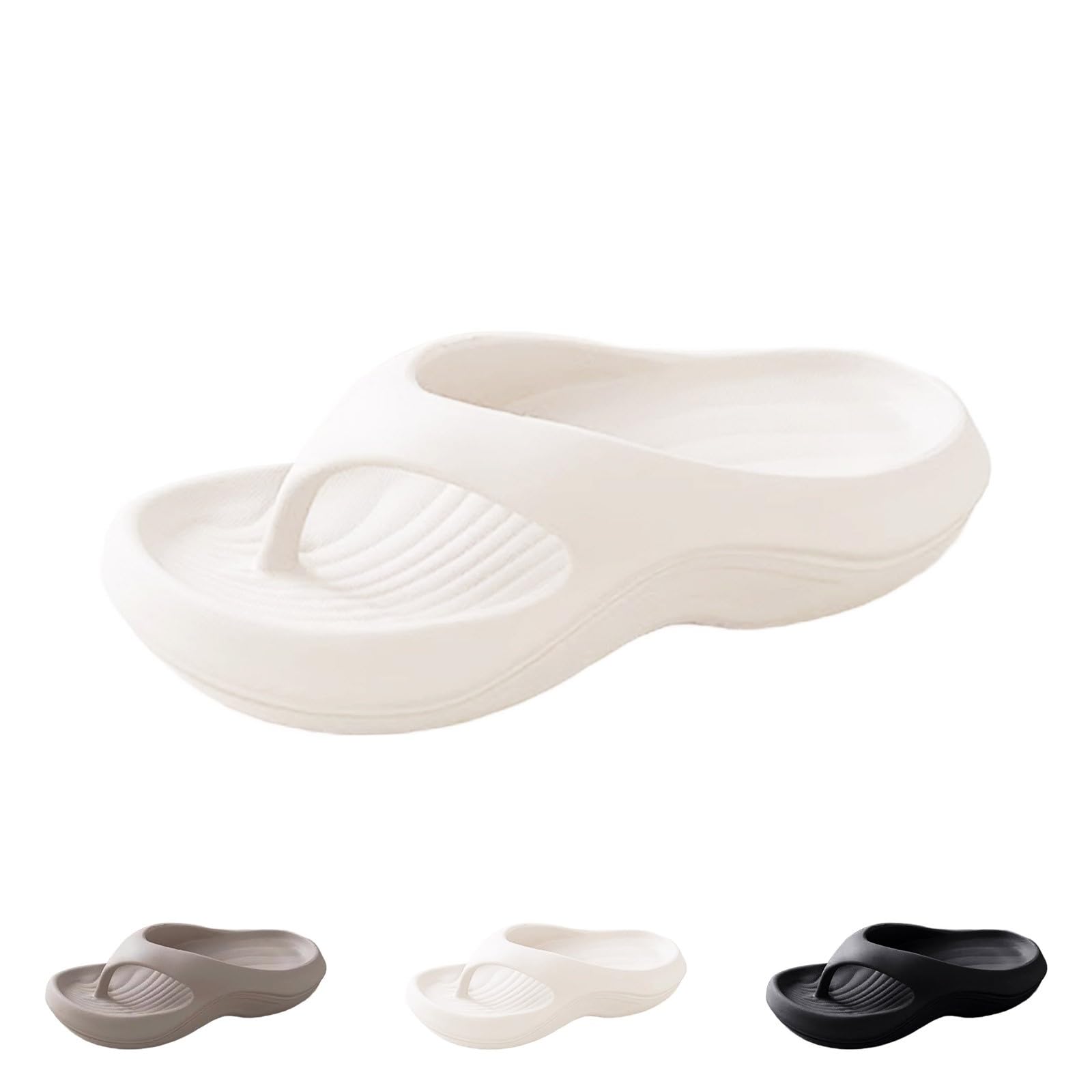 Chanclas mujer verano mar - Chanclas mujer con cuña para playa zapatillas bajas clip dedos slippers goma ligera zapatillas antideslizantes cómodas y resistentes sandalias unisex de interior y exterior