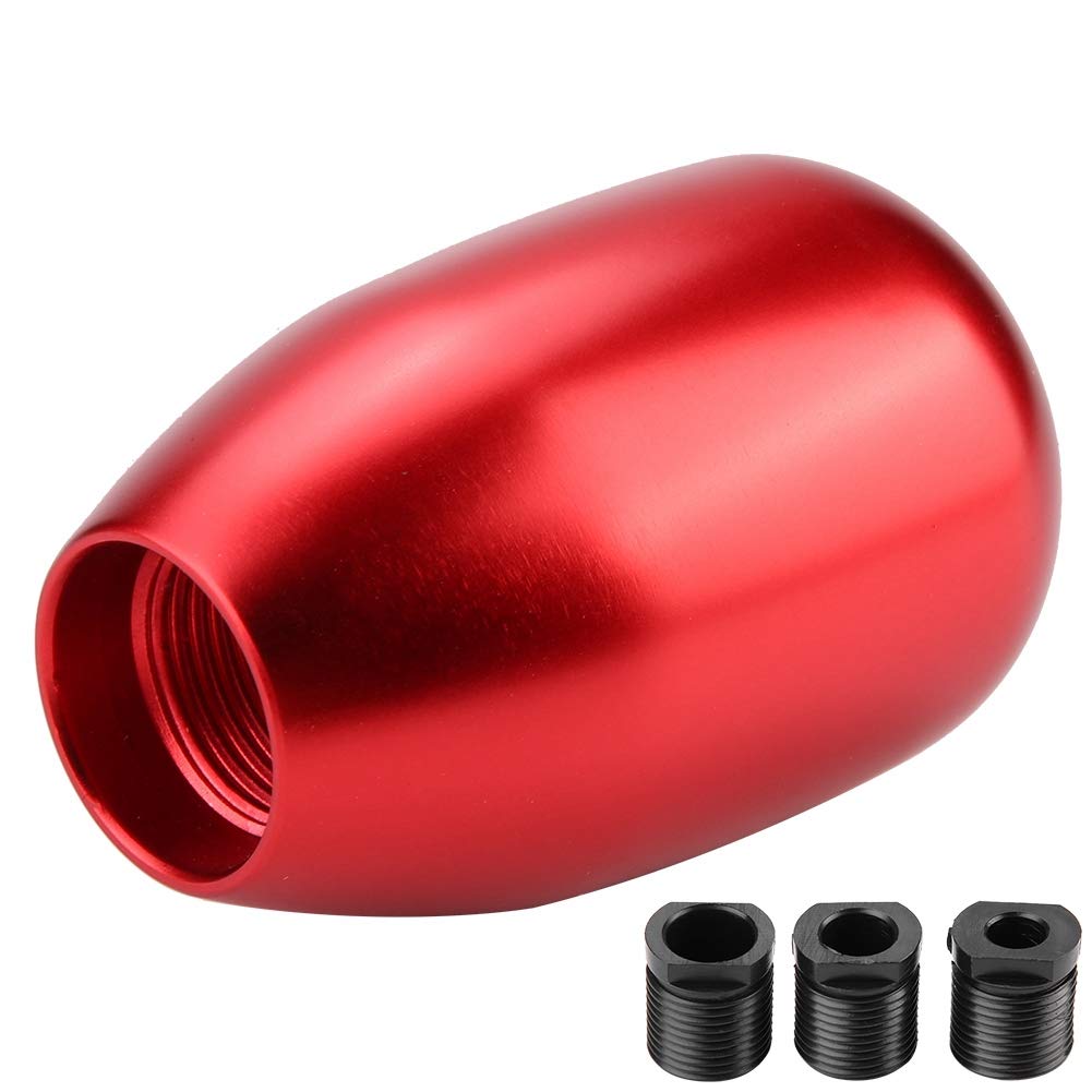 Ebtools Red Gear Knob 5 Speed - Car 5 Speed Manual Gear Shift Knob, Metal Shift Knob Shifter Lever Stick With 3 Adapters 8/10/12Mm(Red)