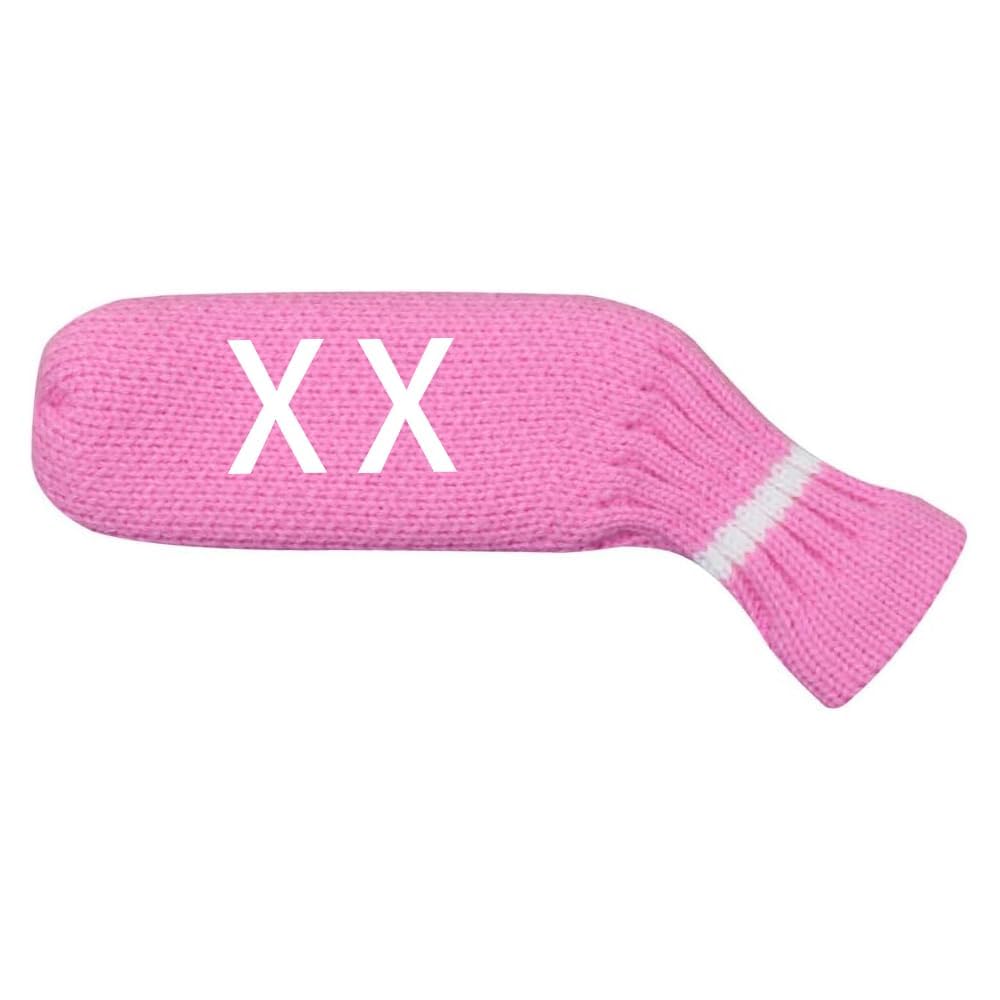 Scott Edward 1PCS Golf Knitted Blade Putter Cover,Double Layers knit,Cute and Soft Acrylic Fabric,Single/Double Sided Customization(Pink)