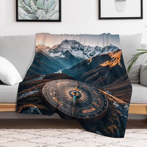 Couverture micro polaire montagne plaid doux de lit 127x152 cm - 2