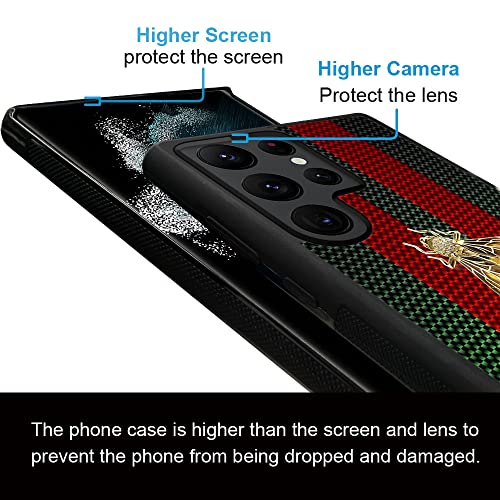 Daizag For Samsung Galaxy S22 Ultra Case,Non-Slip Galaxy S22 Ultra Case Design For Girls Boys,Soft Tpu[Drop Protection] Shockproof Pattern Back Cover Case For Galaxy S22 Ultra-Red Green Golden Bee #TOP2