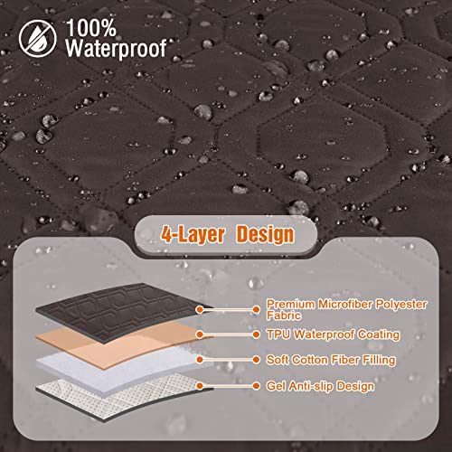 Image of VANSOFY 100% Waterproof Recliner Chair Covers, Recliner Cover Non-Slip Dog Chair Cover Furniture Protector Washable Slipcover with Pocket, Elastic Straps for Pets, Dogs(Chocolate, 25 inch)