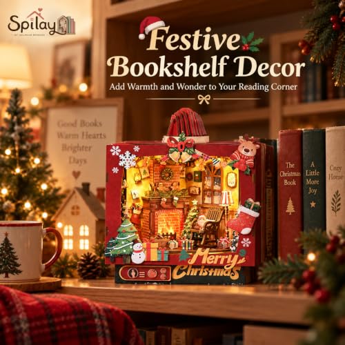 Image of Spilay DIY Miniature House Kit for Adults, Christmas Trioz Dollhouse Kit