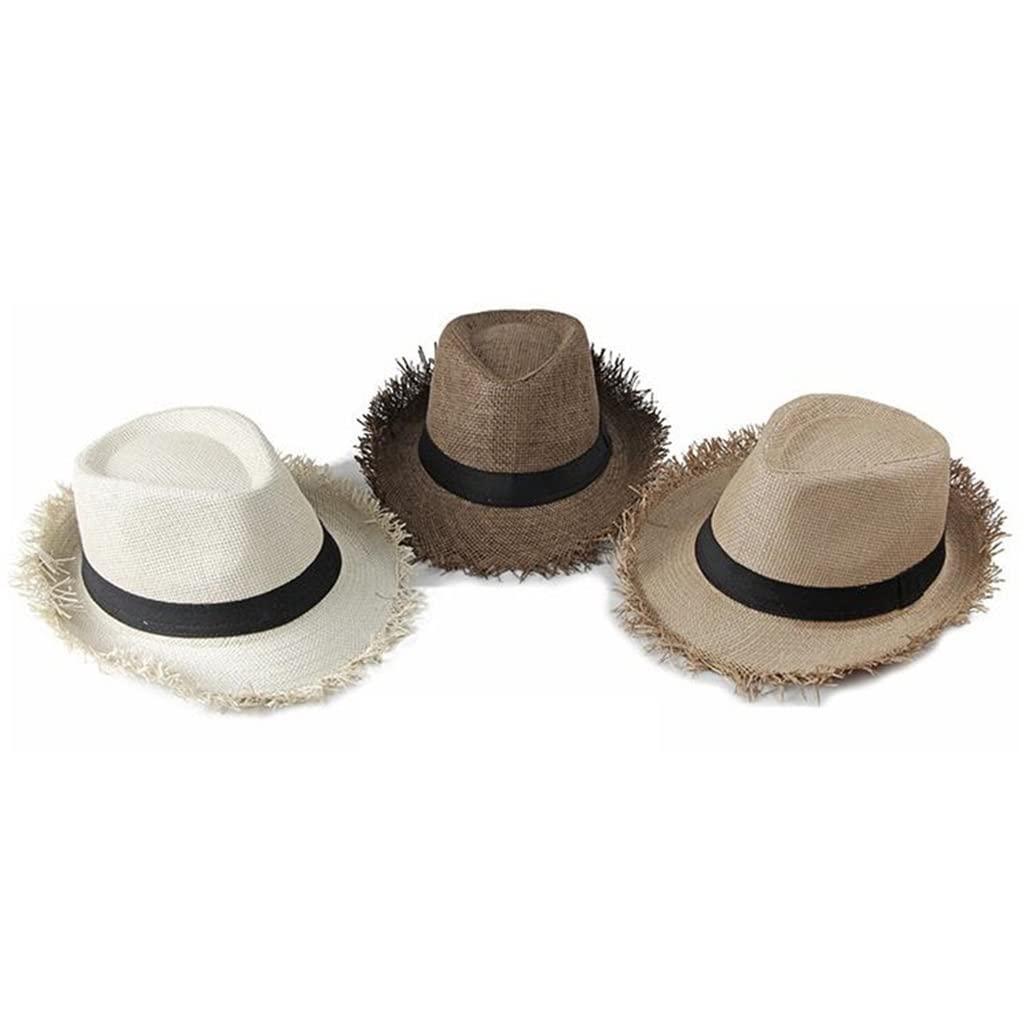 Men Beach Men Summer Panama Cap Invention Trilby Fedora Hat Male PROTECCIÓN UV Brim Sombrero (Color: Black-Soul Eater1, Tamaño: 56-58 cm)