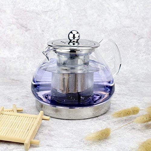 TOYO HOFU Tetera a Prueba de Calor del Vidrio de Borosilicate del Vidrio Claro Alto con el Infuser, Olla de la Olla de… - Imagen 6