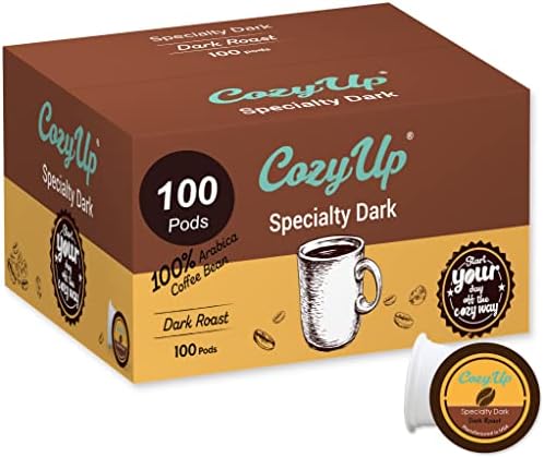 Cozy Up Specialty Dark Coffee Single Serve Pod, 100-Count, Dark Roast