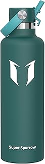 Super Sparrow Borraccia Termica, Acciaio Inox Bottiglia Termica - 350ml, 500ml, 750ml, 1L, 1.2L - Senza BPA Borracce, Borraccia Bambini per Scuola, Sport, Campeggio, Yoga, Palestra, Ciclismo