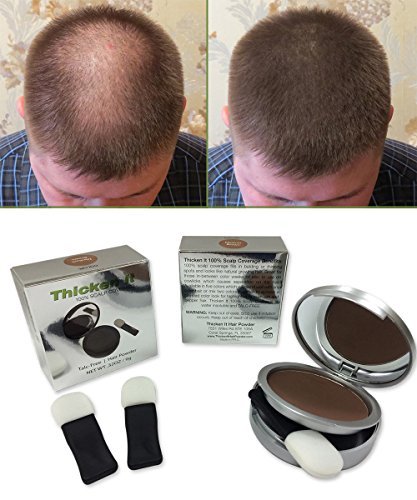 Thicken It 100% Scalp Coverage Hair Powder - MEDIUM BROWN - Talc-Free .32