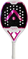 Raquete Beach Tennis Carbono 12K Ultrapro Branca e Rosa Alma Genius