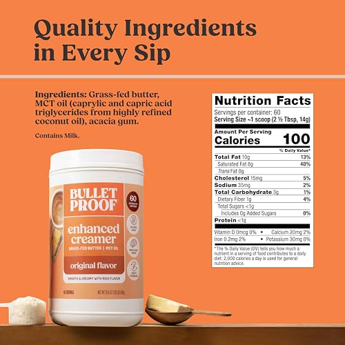 Image of Bulletproof Original Creamer, 29.6 Ounces, Keto Coffee Creamer with MCT Oil and Grass-Fed Butter, Value Offering (Pack of 2)