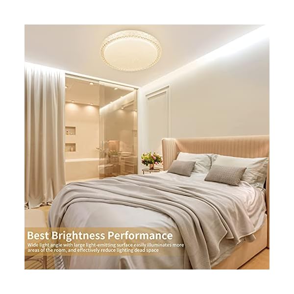 Firbon LED Deckenlampe Wohnzimmer, 24W 1800LM 3000K/4000K/6000K LED Deckenleuchte Dimmbar, IP44 Wasserfeste Lampe für… – Bild 6