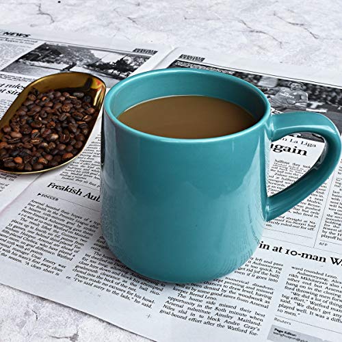 Bosmarlin Large Glossy Ceramic Coffee Mug, Tea Cup For Office And Home, 18 Oz, Suitable For Dishwasher And Microwave, 1 Pack (Aquamarine) #TOP3