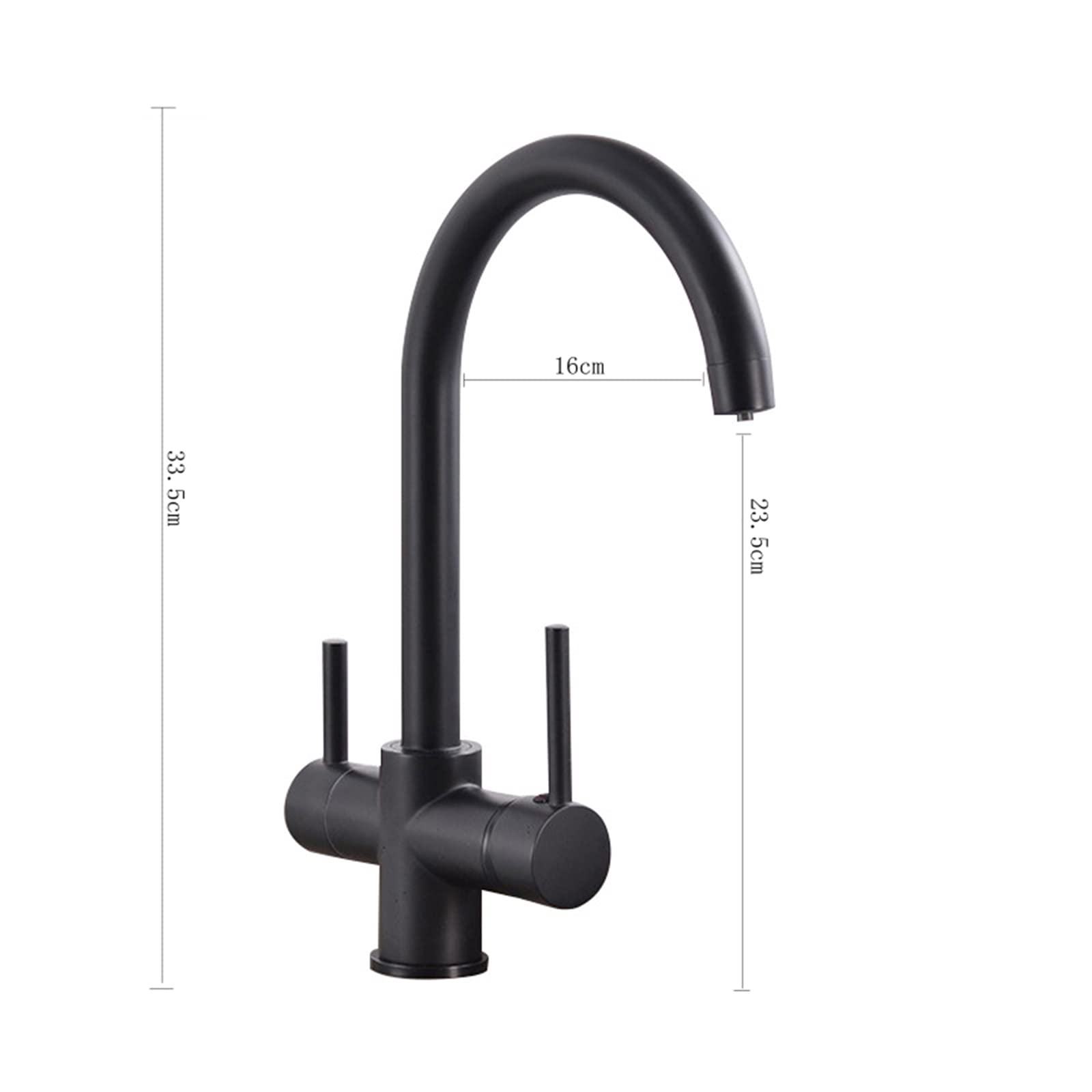 Grifo de cocina con filtro de 3 vías negro con boquilla giratoria de 360 grados, purificador de agua potable, grifo mezclador para fregadero