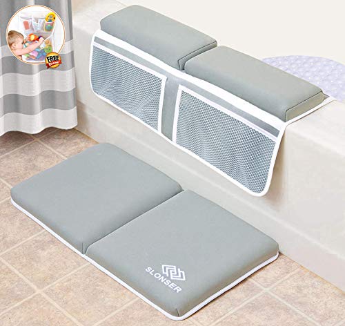 Bath Kneeler and Elbow Rest, Quick Dry Machine Washable Bath Kneeler with Elbow