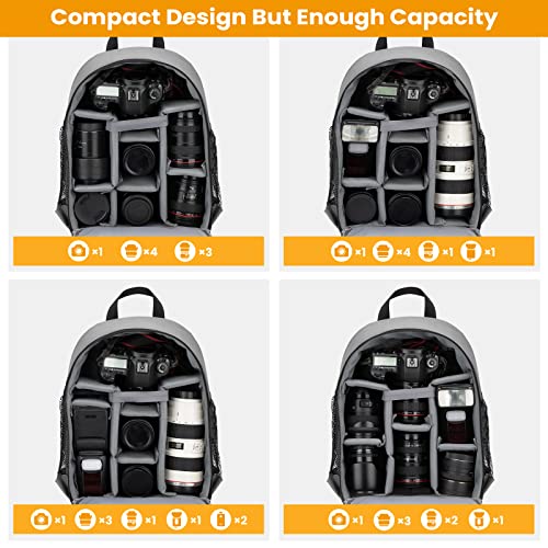 Tarion Camera Bag Professional Camera Backpack Case With Laptop Compartment Waterproof Rain Cover For Dslr Slr Mirrorless Camera Lens Tripod Photography Backpack For Women Men Photographer Grey Tb-S #TOP4