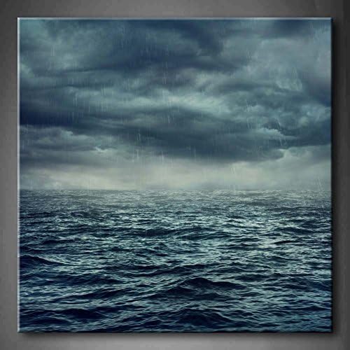 Amazon.com: First Wall Art - Rain Over The Stormy Sea Abstract Dark ...