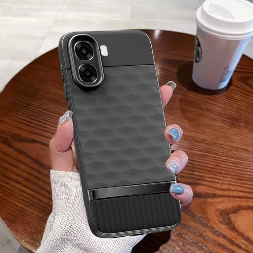 Image of Pikkme Back Cover for Oppo A6X 5G Camera Protection 3D Hexa Cube Design Silicone Protective Bumper Case (Black)