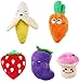 Adoture - Juguetes para perros pequeños para masticar juguetes de fruta y verduras de peluche, animales de compañía, cachorro, juguetes (lote de 5)