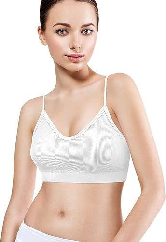 Padded Bralettes For Women, 6 Pcs Sports Bras For Women Pack, V Neck Cami Bando Bra For Women Girls (M Size) #TOP7