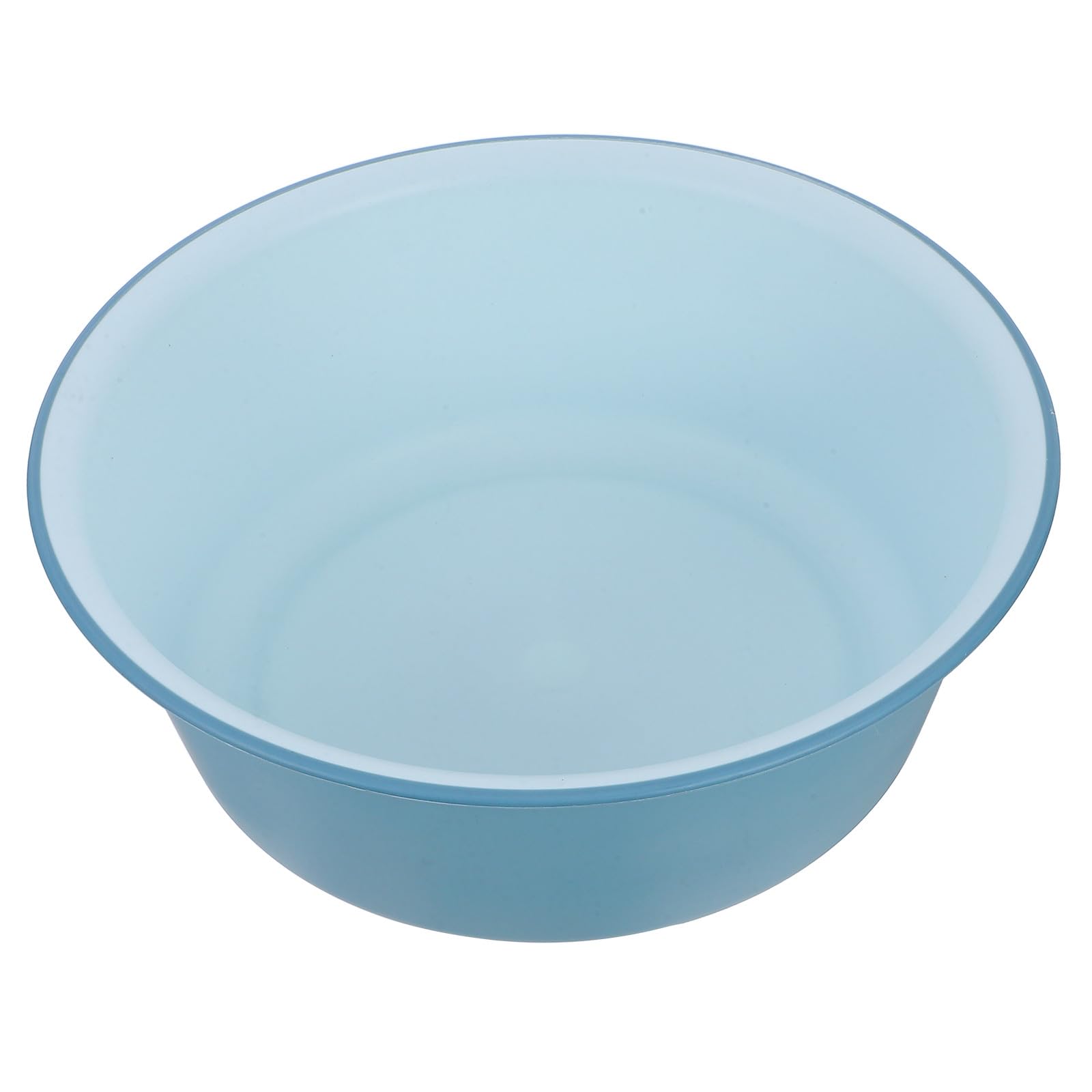 Plastic Round Wash Basin for Face Cleansing and Foot Soaking with Space-Saving Design Lightweight Blue and White Basin for Home and Camping