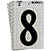 Brady 3020-8 6" Height, 3" Width, B-309 High Intensity Prismatic Reflective Sheeting, Black And Silver Color Glow-In-The-Dark/Ultra Reflective Number, Legend "8" (Pack Of 10)