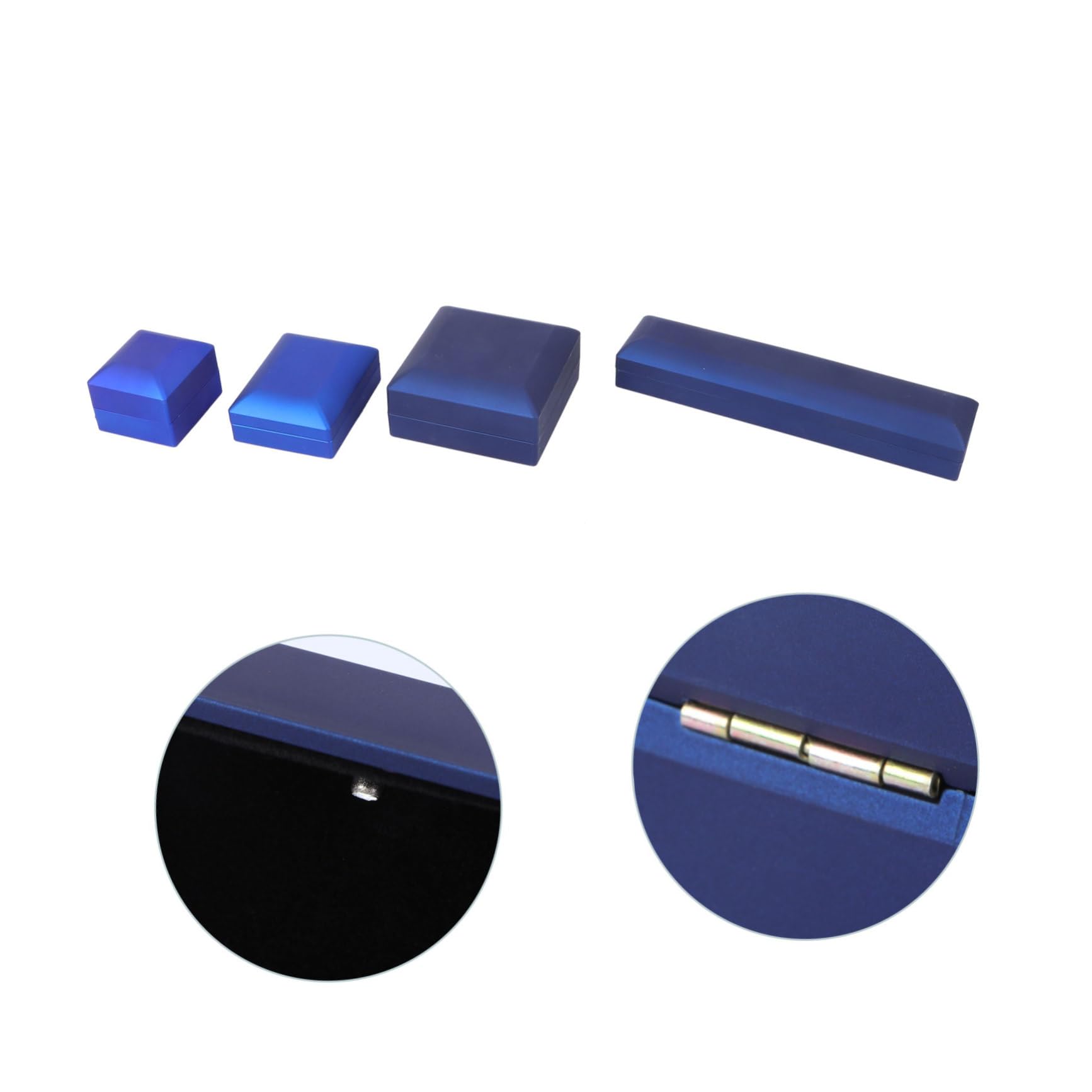 Healeved 4pezzi Scatola Portagioielli Led Per Ciondolo Collana e in Gomma Floccato Design Facile Aprire e Chiudere