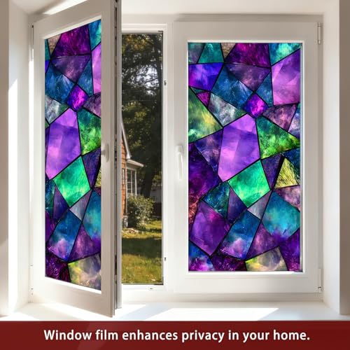 Image of Nuxovilar Abstract Irregular Glass Pattern Window Film 17.7x39.4 in PVC