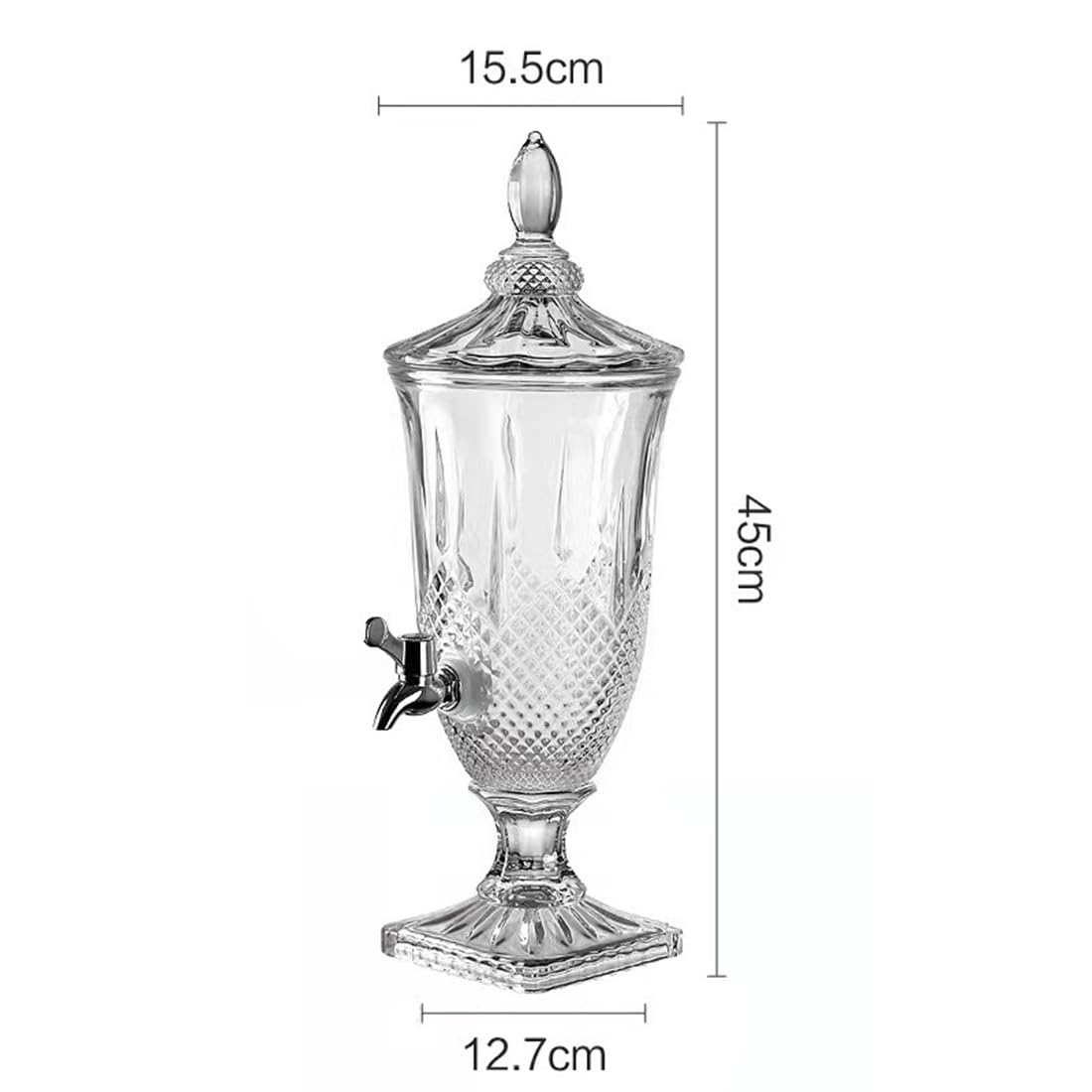 Distributeur de boissons en verre pour fêtes, carafes à liqueur en verre pour fêtes, mariages, limonades, eau froide et plus (A)