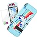 Darrnew Blue Unicorn Skin pour Nintendo Switch Cartoon Cute Fun Skins, Kawaii Unique Kids Men Boys Switch Game Sticker Funny Cool Design Fashion Stickers + Film en Verre trempé pour Nintendo Switch
