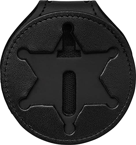 Porte-badge en cuir noir 199 avec clip ceinture et cordon cou