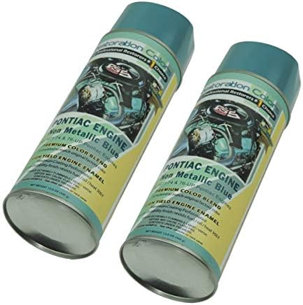 Inline Tube Replacement For Compatible With 1971-1981 Pontiac, V8 Engine Enamel Restoration NON Metallic Blue Spray Paint 2 Cans (C-1-5)