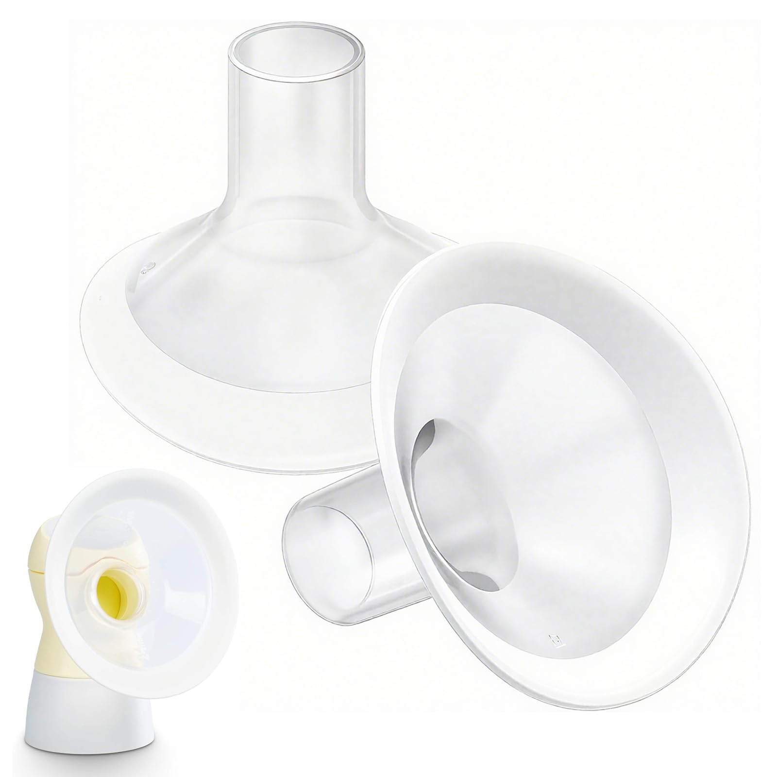 2 szt. miseczek na piersi 27 mm owalne silikonowe miękkie laktator akcesoria do laktatora dla Medela PersonalFit Freestyle Maxflow Freestyle Flex Swing Maxi Connector Lansinoh Signature Pro