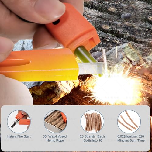 Fire Starter Kit – Lightweight Waterproof Magnesium Ferro Rod with Tinder for Camping, Hiking, Survival – Gift for Men - Image 5